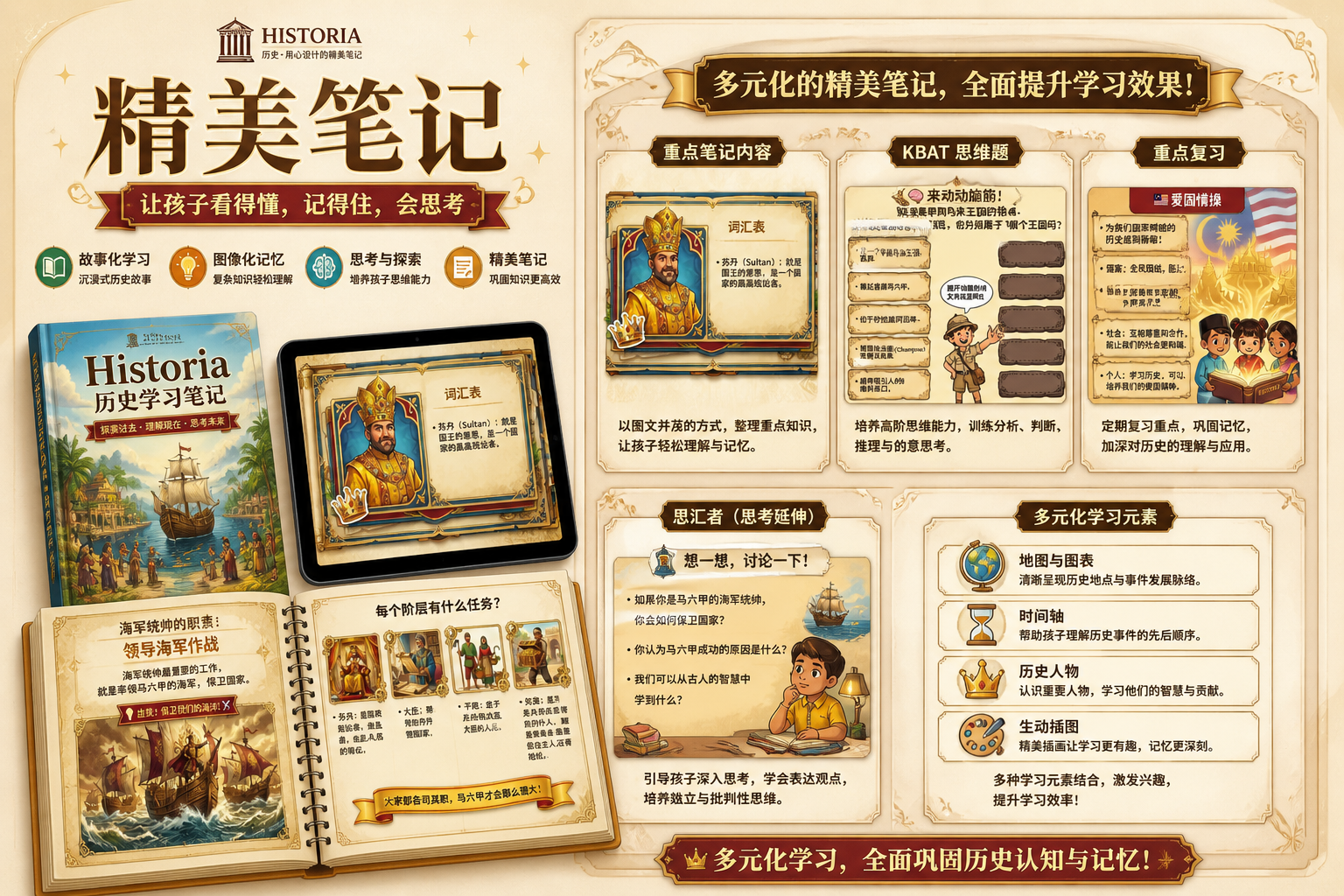 Historia 精美笔记 多元化学习 — KBAT 思维题 + 重点复习 + 思汇记 + 多元学习元素